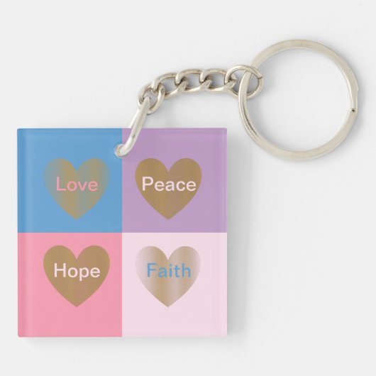 信仰のハートラブホープ平和 キーホルダー (裏面)