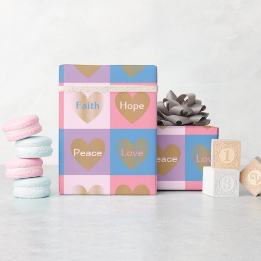 信仰のハートラブホープ平和 ラッピングペーパー (ベビーシャワー)