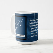 信仰のメッセージ – 聖書の聖句 – 2テサロニケ3:3 コーヒーマグカップ (正面左)