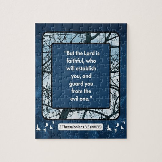 信仰のメッセージ – 聖書の聖句 – 2テサロニケ3:3 ジグソーパズル (縦)