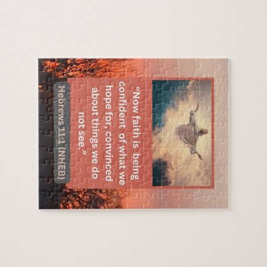 信仰のメッセージ – 聖書の聖句 – Hebrews 11-1 - ジグソーパズル (横)