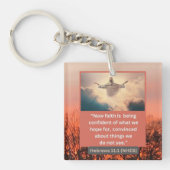 信仰のメッセージ – 聖書の聖句 – Hebrews 11-1 Acrylic キーホルダー (正面)