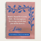 信仰のメッセージ – 1コリント16:13-14 - 8.5 x 11 プランナー手帳 (正面)