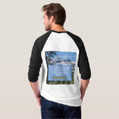 信仰のメッセージ – 1テモテ1-12 - 3/4長さ白 Tシャツ (裏面フル)