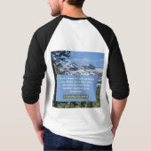 信仰のメッセージ – 1テモテ1-12 - 3/4長さ白 Tシャツ (裏面)