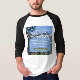 信仰のメッセージ – 1テモテ1-12 - 3/4長さ白 Tシャツ