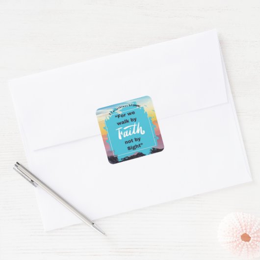 信仰のメッセージ – 2コリント – 正方形のシール スクエアシール (封筒)