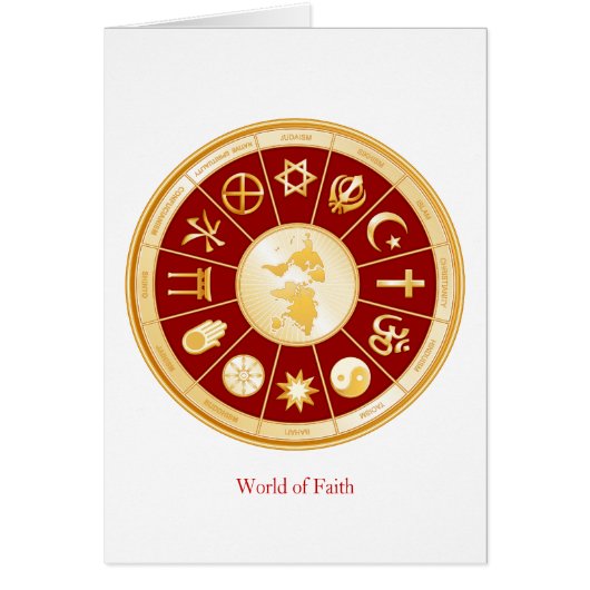 信仰の世界グリーティングカード5" x 7" (正面)