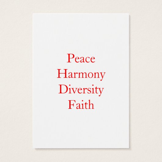 信仰の世界強力なプロファイルカード (裏面)