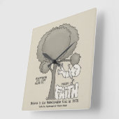 信仰の信任 スクエア壁時計 (傾斜)