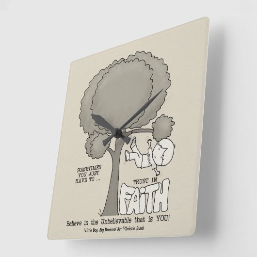 信仰の信任 スクエア壁時計 (傾斜)