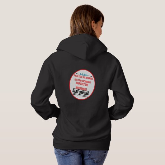 信仰の力キリスト教フード付きスウェットシャツ パーカ (裏面フル)