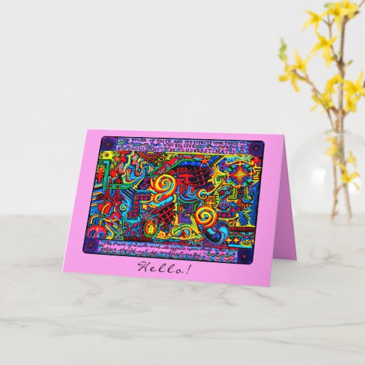 信仰の力ラ・フエルザ・デ・ラ・フェ・ハロー カード (黄色い花)