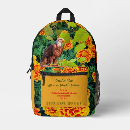 信仰の動機感動的が印刷されたバックパック プリントバックパック (正面)