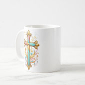 信仰の十字架マグ コーヒーマグカップ (正面左)