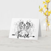 信仰の十字架 カード (黄色い花)