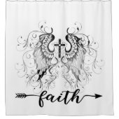 信仰の十字架 シャワーカーテン (正面)