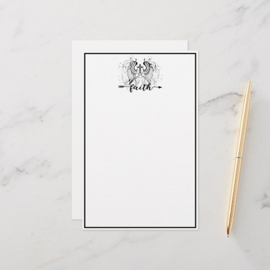 信仰の十字架 便箋 (正面/裏面インサイチュ)