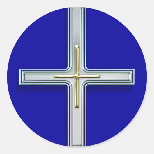 信仰の十字架IIステッカー ラウンドシール (正面)