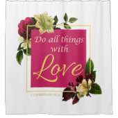 信仰の女性フローラ:ラブギフトで全てをこなす シャワーカーテン (正面)