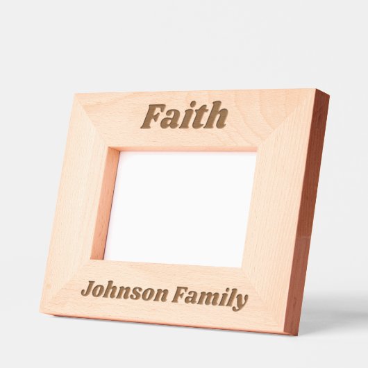 信仰の姓シンプルの可愛いモダン家族のスクリプト レーザー彫刻フレーム (左)