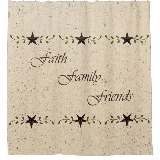 信仰の家族の友人シャワーカーテン シャワーカーテン (正面)