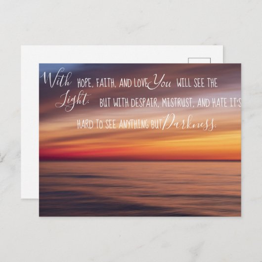 信仰の希望と愛のはがき感動的で ポストカード (正面/裏面)