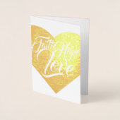 信仰の希望と愛のハートのカスタマイズ 箔カード (正面)