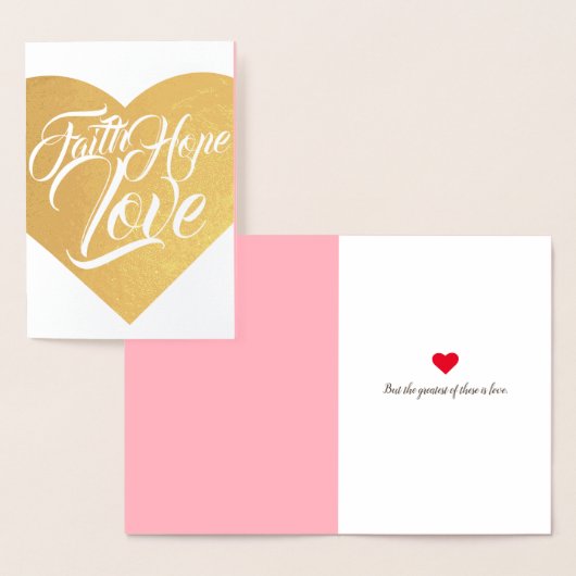 信仰の希望と愛のハートのカスタマイズ 箔カード (ディスプレー)