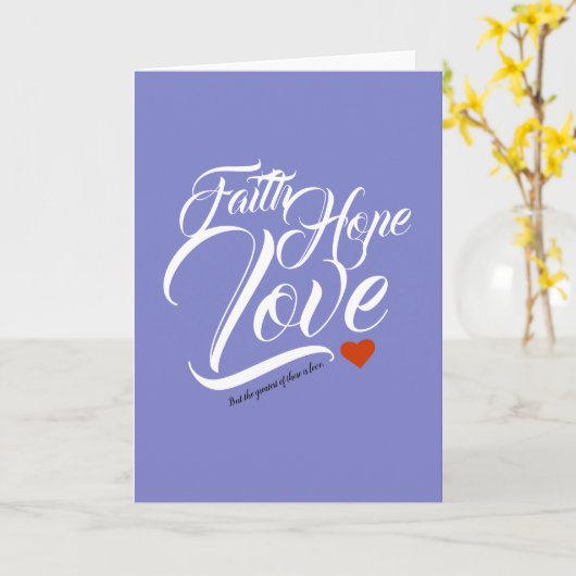 信仰の希望と愛の挨拶 カード (黄色い花)