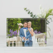 信仰の希望と愛クリスチャンのクリスマス写真 シーズンカード (スタンド正面)