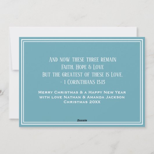 信仰の希望と愛クリスチャンのクリスマス写真 シーズンカード (裏面)