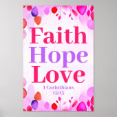 信仰の希望と愛ボホクリスチャン10代のガールアート ポスター (正面)