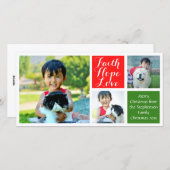 信仰の希望の愛の色ブロックのクリスマス3枚 シーズンカード (正面/裏面)