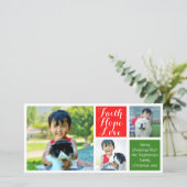 信仰の希望の愛の色ブロックのクリスマス3枚 シーズンカード (スタンド正面)