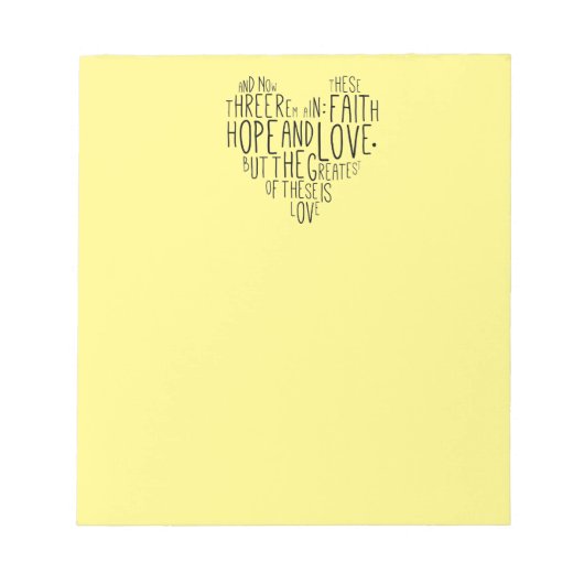 信仰の希望の愛1コリント13:13 ノートパッド (正面)