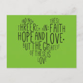 信仰の希望の愛1コリント13:13 ポストカード (正面)