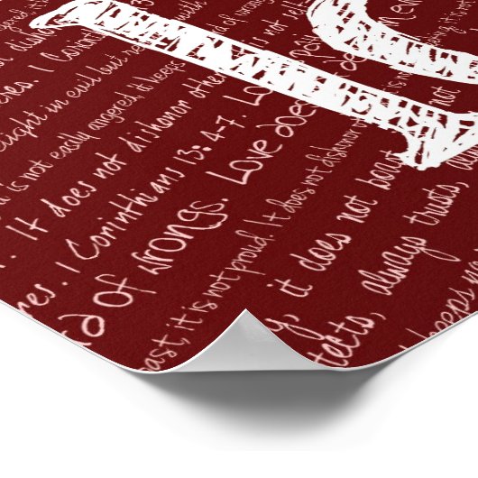 信仰の希望の愛1コリント13:4-7聖書の引用文 ポスター (角)