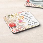 "信仰の希望の愛"オレンジ色の金ゴールド水の色フローラ コースター (左側)