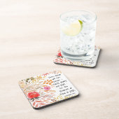 "信仰の希望の愛"オレンジ色の金ゴールド水の色フローラ コースター (右側)