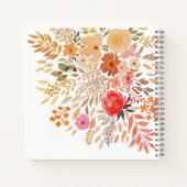 "信仰の希望の愛"オレンジ色の金ゴールド水の色フローラ ノートブック (裏面)