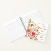 "信仰の希望の愛"オレンジ色の金ゴールド水の色フローラ ノートブック (内部)