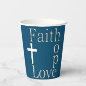 「信仰の希望の愛」キリスト教引用文 紙コップ (裏面)