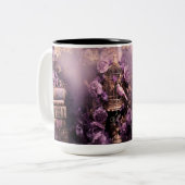 信仰の希望の愛、ヴィンテージの鳥とフローラ ツートーンマグカップ (正面左)