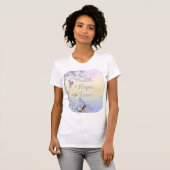 信仰の希望の愛(美しい蝶) Tシャツ (正面フル)