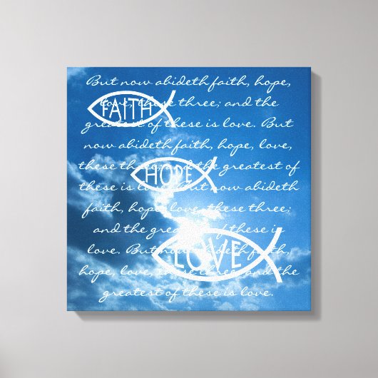 信仰の希望の愛 – 1コリント13; 13 キャンバスプリント (正面)
