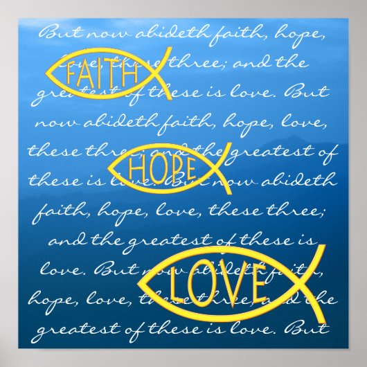 信仰の希望の愛 – 1コリント13; 13 ポスター (正面)