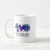 信仰の希望ひまわりヒョウ自殺が待ち受けている コーヒーマグカップ (左)