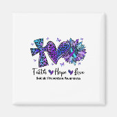 信仰の希望ひまわりヒョウ自殺が待ち受けている マグネット (正面)