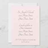 『信仰の希望エレガント』恋のハートピンクガールバプテスマ 招待状 (裏面)